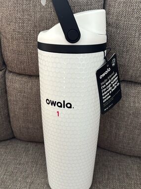 Owala White Insulated Travel Bottle with Handle